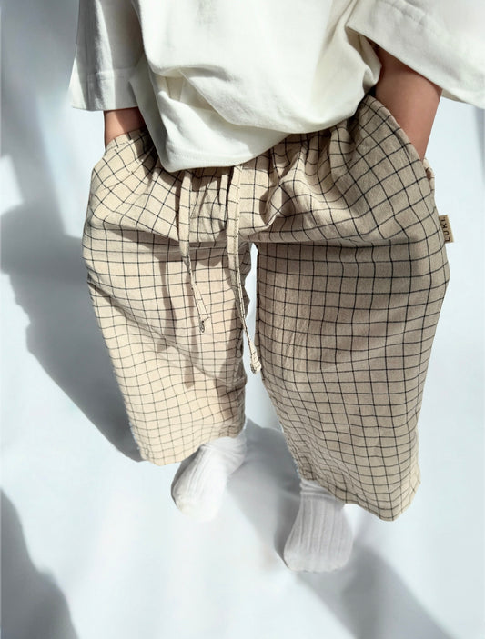 GRID PANTS | STONE