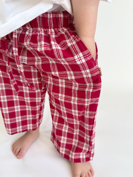 PLAID PANTS | RED