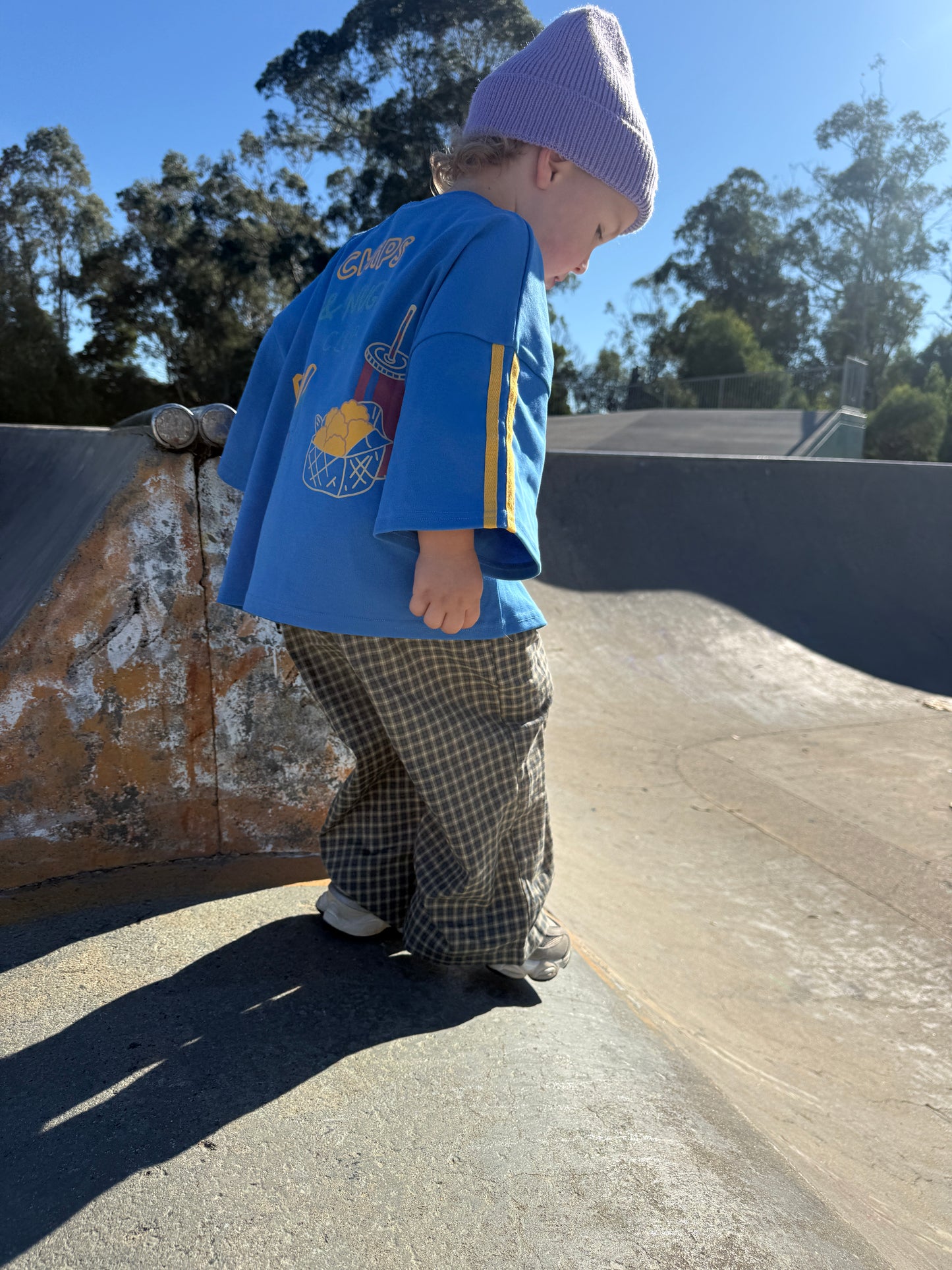 PLAID PANTS | BLUE GREY