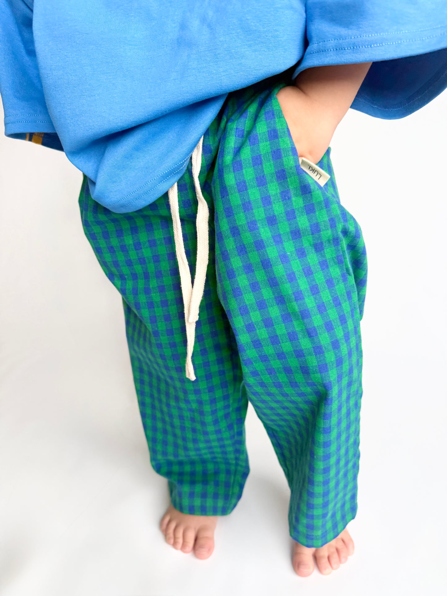 GINGHAM PANTS | GREEN/ BLUE