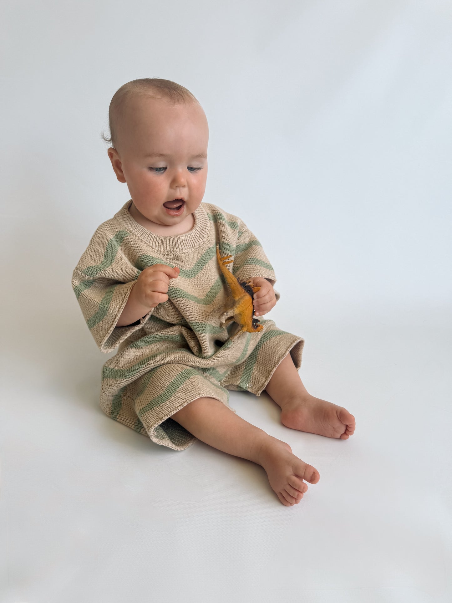 KNITTED ROMPER | EUCALYPTUS