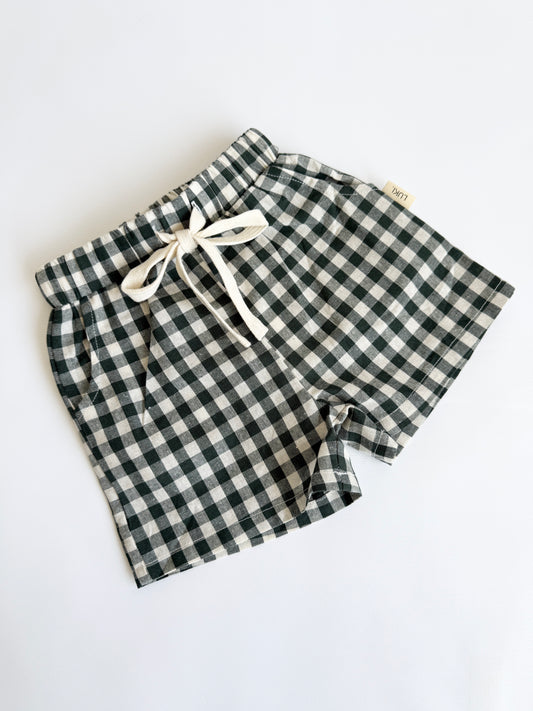 GINGHAM SHORTS | FOREST GREEN