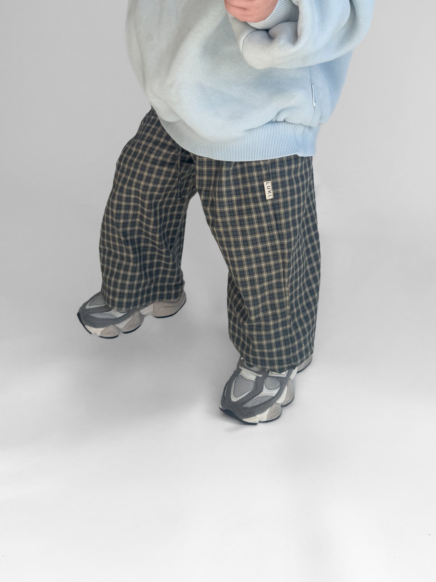 PLAID PANTS | BLUE GREY