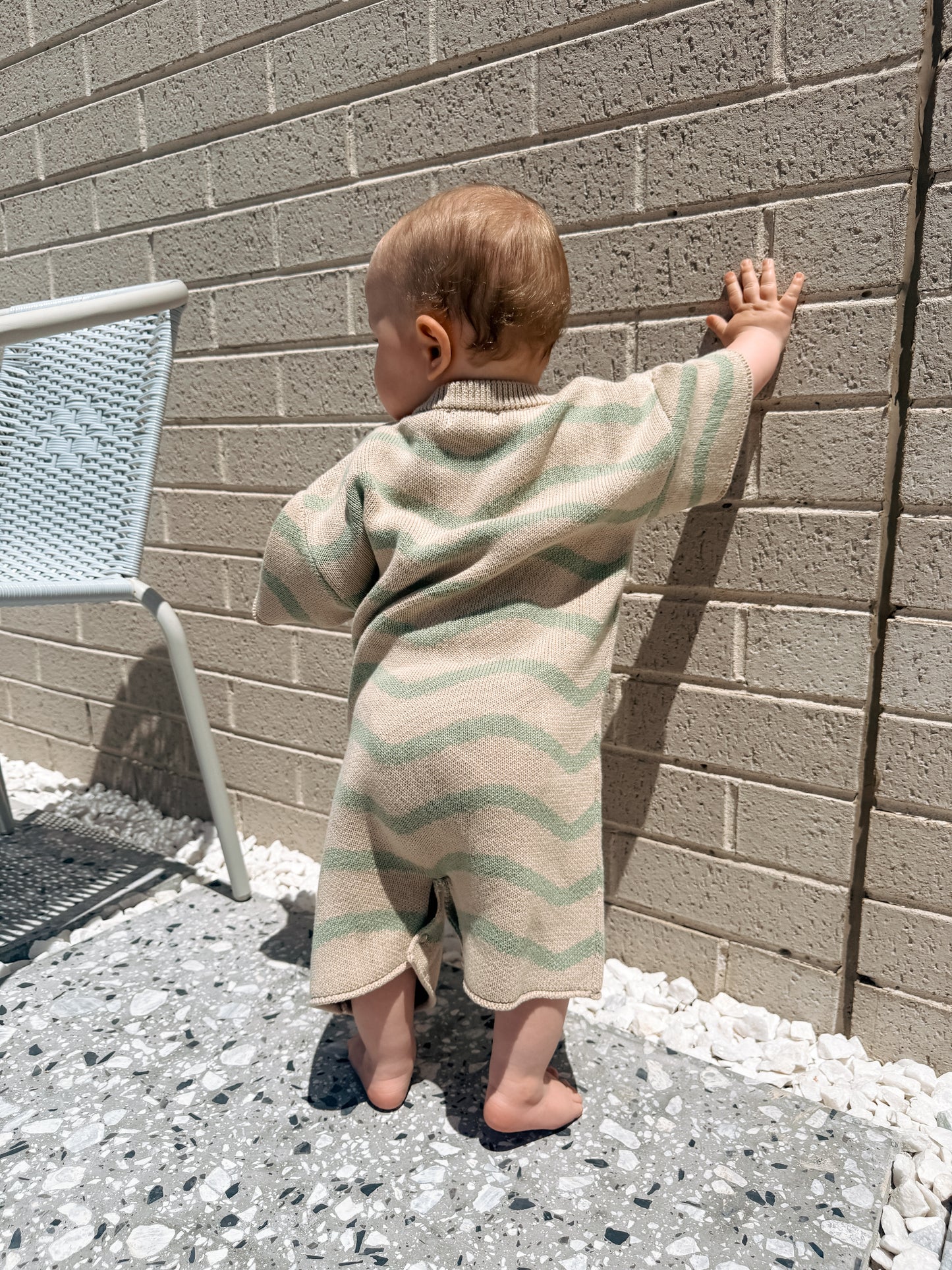 KNITTED ROMPER | EUCALYPTUS