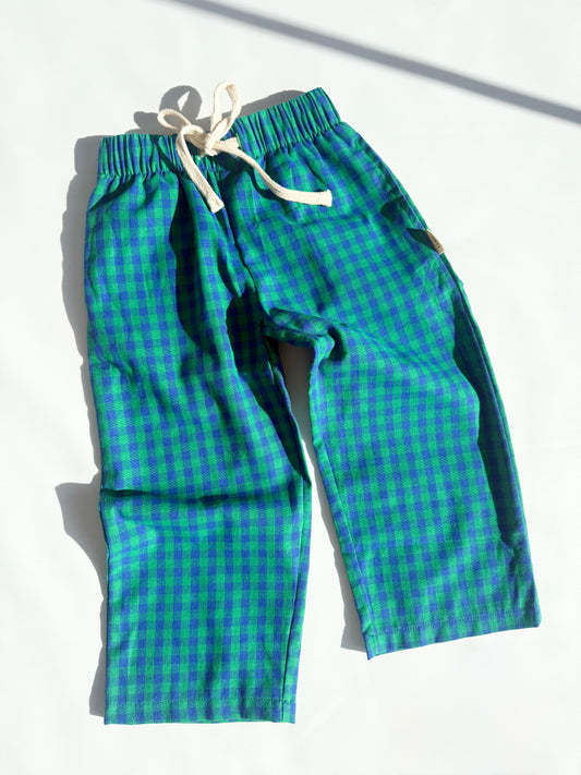 GINGHAM PANTS | GREEN/ BLUE
