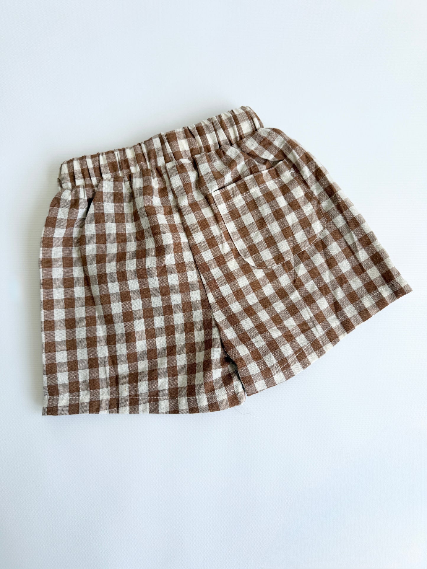GINGHAM SHORTS | CHESTNUT BROWN