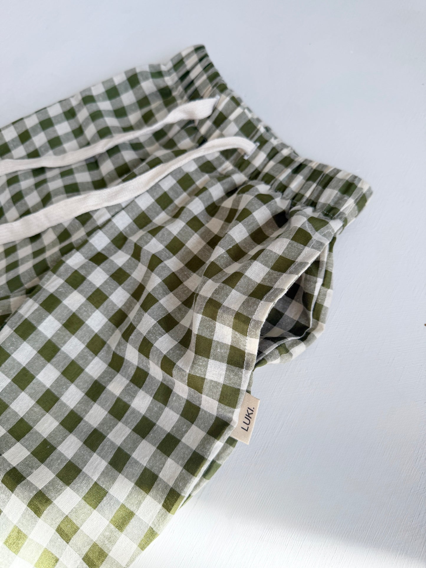 GINGHAM PANTS | GREEN