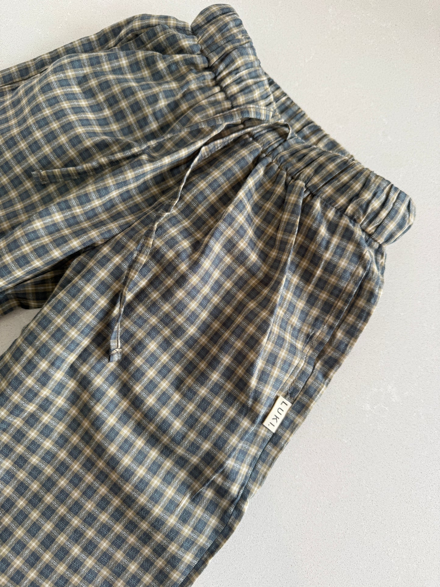 PLAID PANTS | BLUE GREY