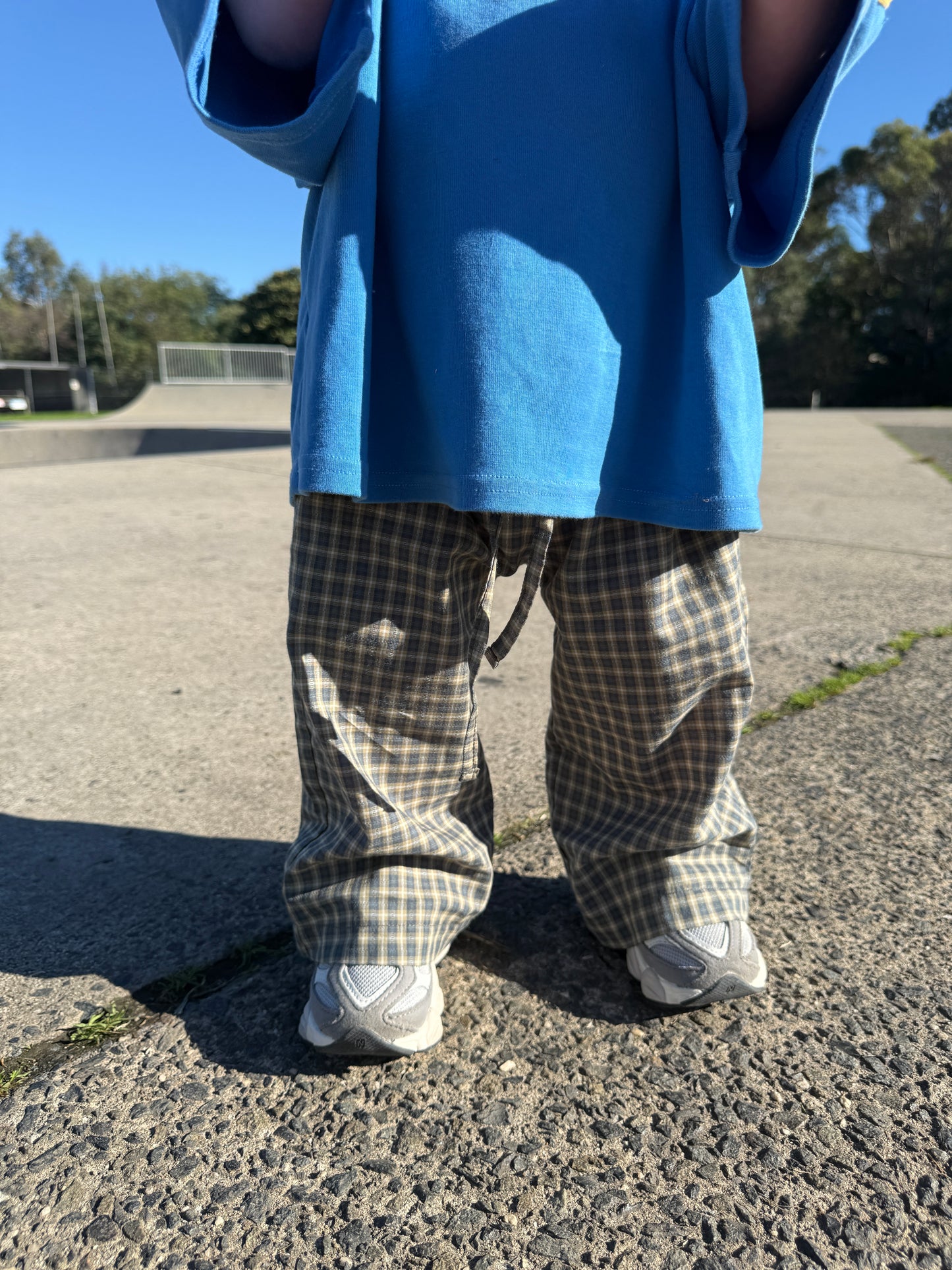 PLAID PANTS | BLUE GREY