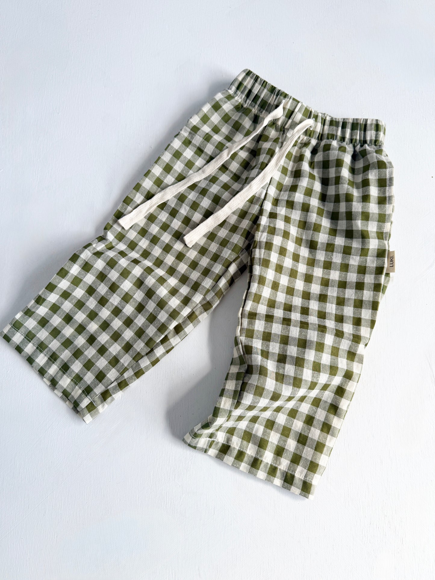 GINGHAM PANTS | GREEN