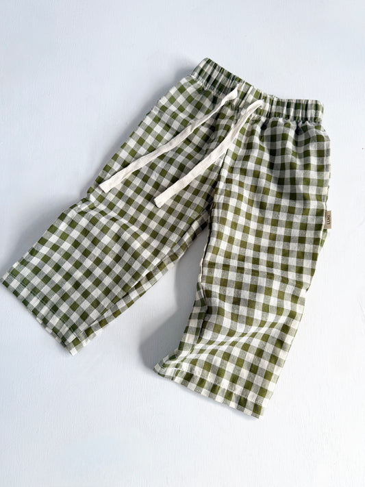 GINGHAM PANTS | GREEN