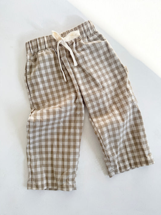 GINGHAM PANTS | TAN