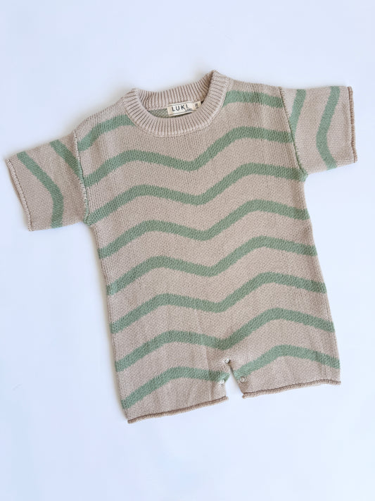 KNITTED ROMPER | EUCALYPTUS