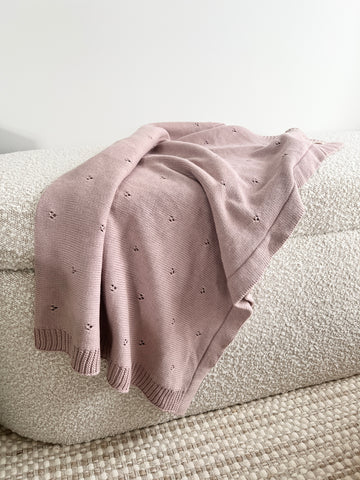 KNITTED BLANKET |  DUSTY ROSE