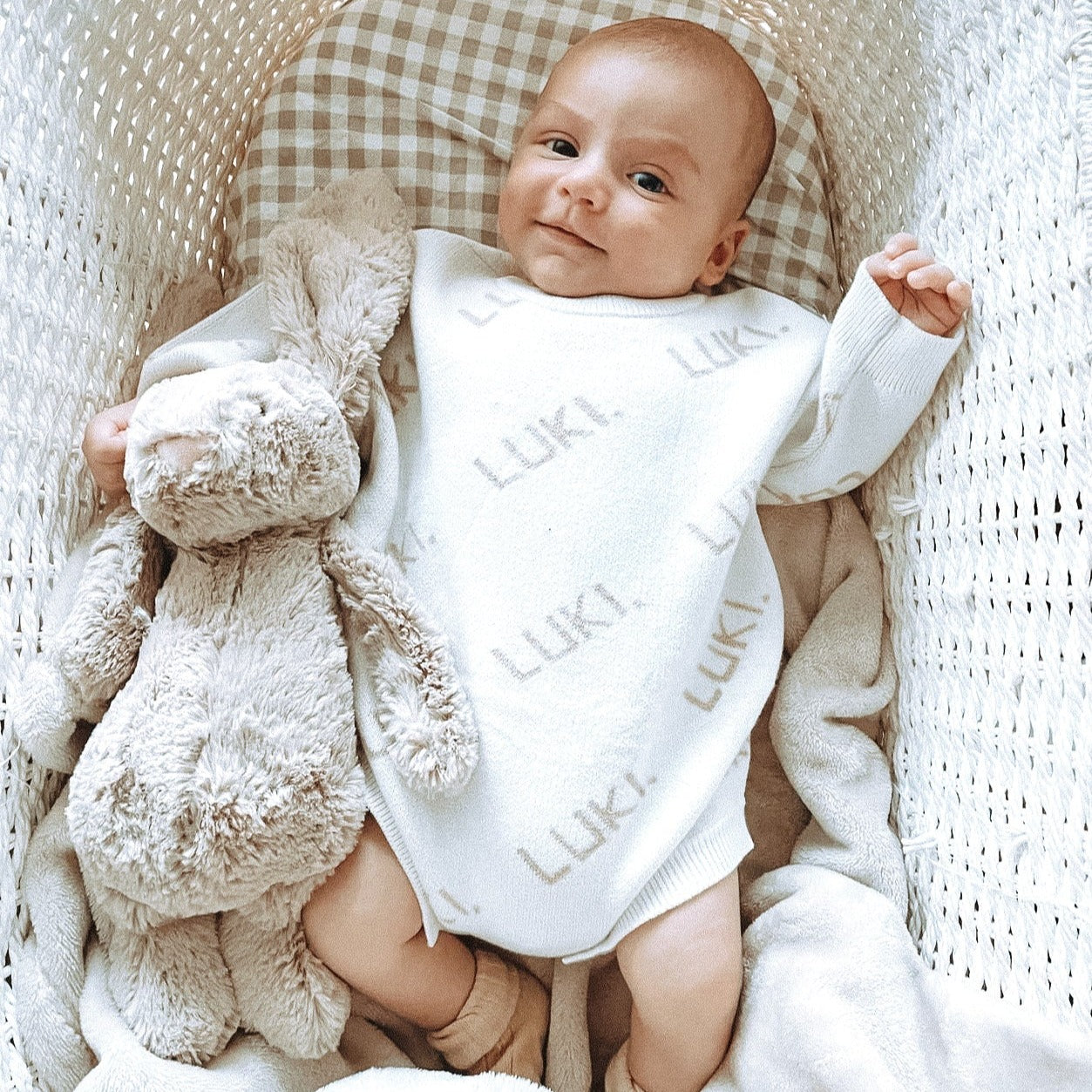 L U K I. KNITTED ROMPER | CLOUD