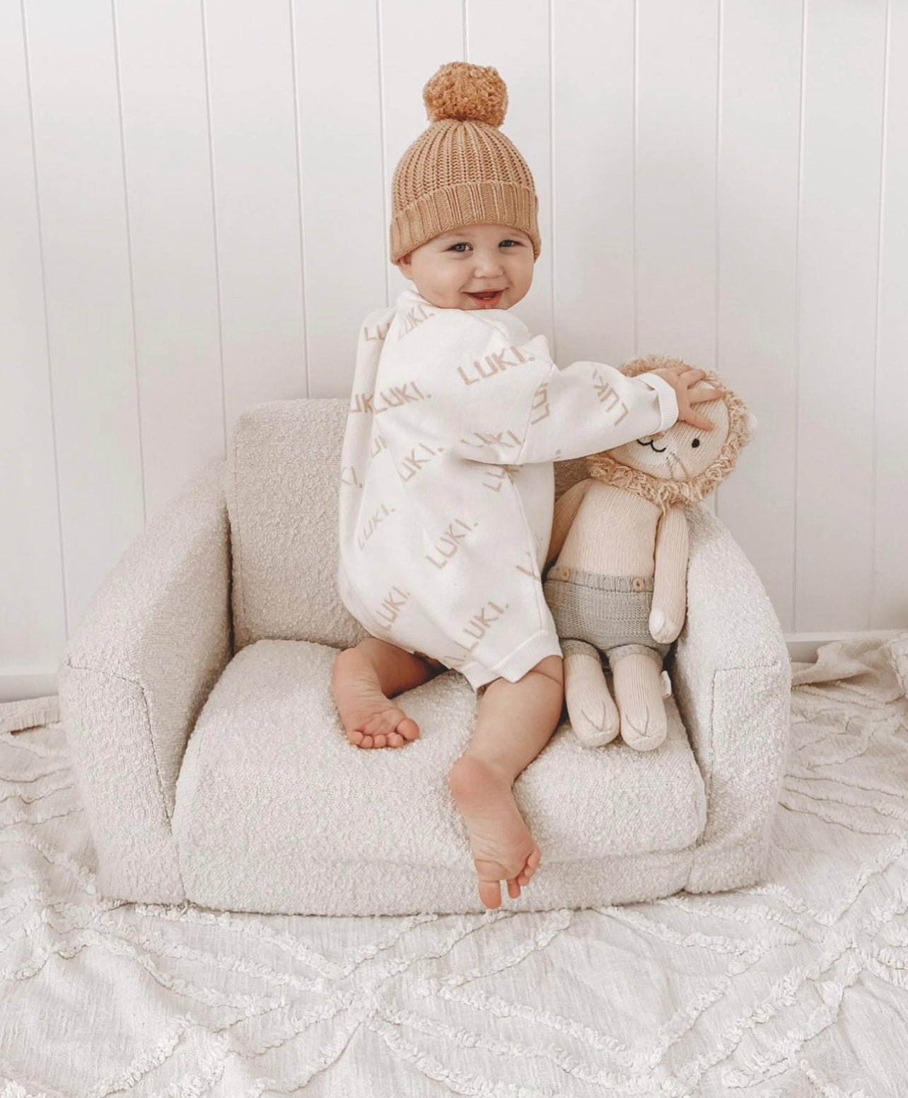 L U K I. KNITTED ROMPER | CLOUD