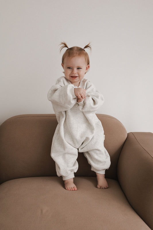 FLEECE ROMPER | GREY