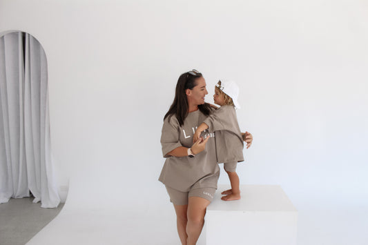 RIBBED KIDS BIKE SHORTS | MOCHA