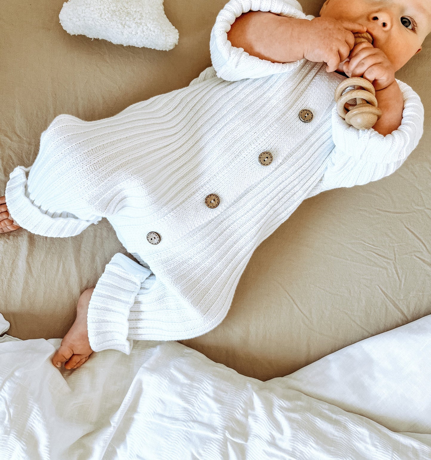 RIBBED KNIT ROMPER | CLOUD