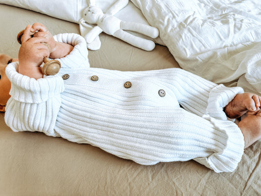 RIBBED KNIT ROMPER | CLOUD