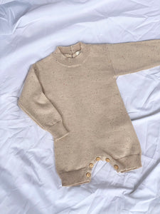 KNITTED SPRINKLE ROMPER | OAT
